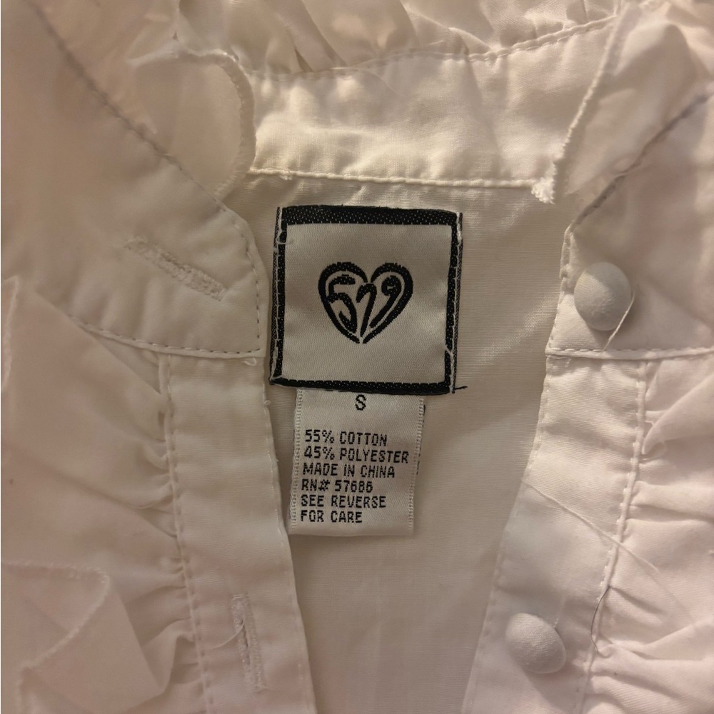 Vintage Roxy White Ruffled Blouse - Picture 2 of 3